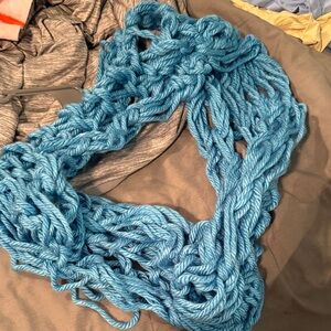 Handmade Blue Crotched Women's Infinity Scarf
